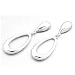 Sterling Silver Elongated Circle Earrings - Height: 57mm