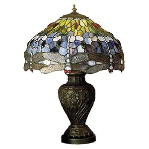 24-inch H Tiffany Hanginghead Dragonfly Table Lamp by Meyda