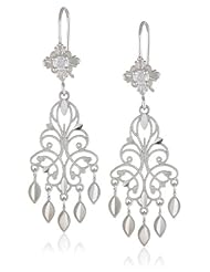 14k White Gold Chandelier Ladies Earrings