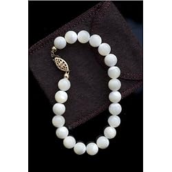 Mother of Pearl Intentional Bracelet - Gold Filigree Clasp