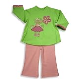 Picture Me - Infant Girls Long Sleeve Pant Set, Lime, Pink