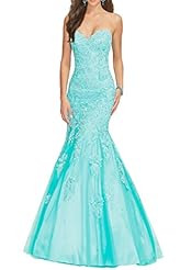 Sweetheart Mermaid Applique Lace Beaded Charmeuse/Tulle Evening Dress/Prom Dress 