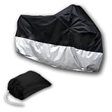 XXL Motorcycle Motorbike Water Resistent Waterproof Rain UV Protective Breathable Cover Outdoor Indoor Black Silver Extra Extra Larger + storage bag