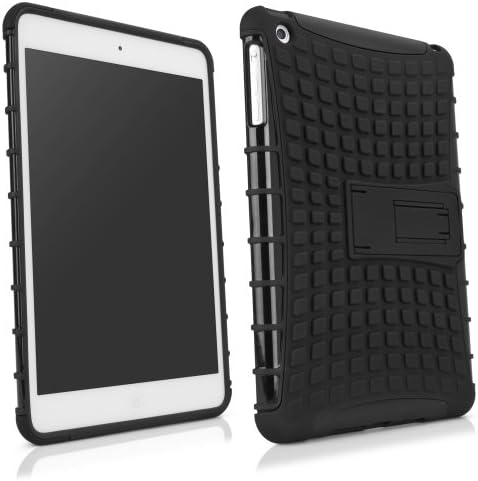 Tuff-Site Apple iPad mini (1st & 2nd Gen w/ Retina Display) Case - Extra Rugged TPU Case with a Collapsible Stand, Double-Layered Gives Extra Protection, Featuring Extra-Grip Grooves (Pitch Black)