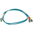 10Gb Fiber Optic Cable, LC/ST, Multi Mode, Duplex - 1 Meter (50/125 Type) - Aqua