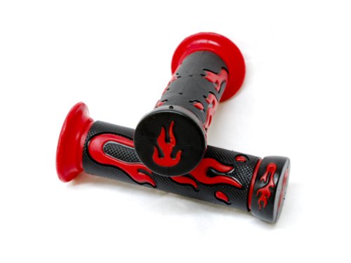 Sport Bike and Dirt Bikes Motorcycle Flame Gel Style Hand Grips RED COLOR MOTORCYCLE APRILLA BMW DUCATI TRIUMPH HONDA YAMAHA KAWASAKI SUZUKI Polaris Suzuki Yamaha Dirt Bikes Offroad KTM DIRT BIKE