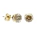 1/4 CT Champagne Diamond Stud Earrings 14k Yellow Gold (I1-I2 Clarity)