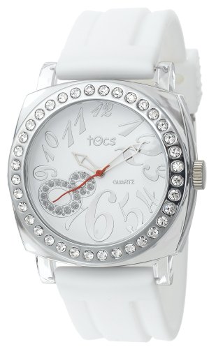 Tocs Women's 40315 Analog Round Glitz Snow White Watch