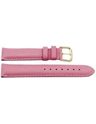 Genuine Textured Leather Pink Padded Watch Strap