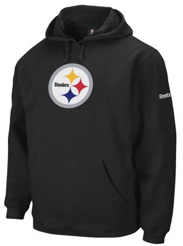 NFL Men's Pittsburgh Steelers Black End Zone Playbook Hood - 8425A214Apstr2 (Black, Large)