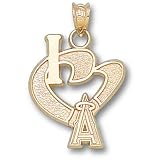 Los Angeles Angels MLB I Heart A 3/4 Pendant (Gold Plated)