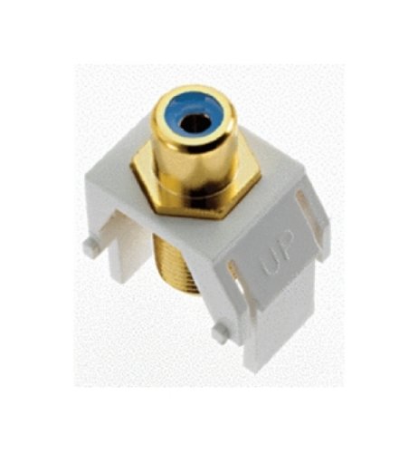 On-Q WP3464-WH Keystone Blue RCA to F-Connector, White, 20-Pack