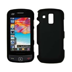 Black Rubberized Snap-On Cover Hard Case Cell Phone Protector for Samsung Rogue U960 [Accessory Export Packaging]
