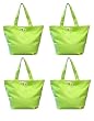 4 Pack, 100% Cotton Canvas Shoulder Tote Bag with Tie Closures