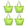 4 Pack, 100% Cotton Canvas Shoulder Tote Bag with Tie Closures