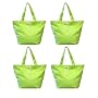 4 Pack, 100% Cotton Canvas Shoulder Tote Bag with Tie Closures