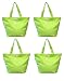 4 Pack, 100% Cotton Canvas Shoulder Tote Bag with Tie Closures