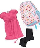 BCX Little Girl Sweater Dress, Leggings and Paul Frank Backpack