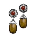 Drop Earrings with Tiger Eye & Carnelian