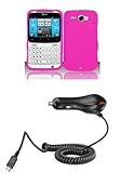 HTC Status (AT&T) Premium Combo Pack - Hot Pink Rubberized Shield Hard Case ....