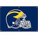 Michigan Wolverines NCAA Applique & Embroidered Team Banner (36x24) Helmet