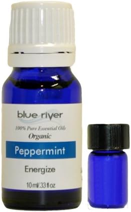 Peppermint (Organic) Essential Oil with Free Pocket Vial. 100% Pure, Undiluted. 10ML Blue River