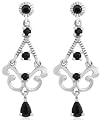 Platinum Overlay Sterling Silver Sapphire Chandelier Earrings