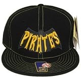 PITTSBURGH PIRATES FLAT BILL FIT HAT BLACK BATMAN 7 1/2