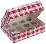 Red Gingham Cupcake Box Holds 9 Cupcakes