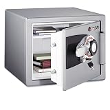 Sentry Safe Products - Sentry Safe - Tubular Key/Combination Fire Safe, .8 ft3,16-11/16w x 19-5/16d x 13-23/32h, Gray - Sold As 1 Each - Three-number combination lock with clicking dial and tubular key lock. - Four live-locking bolts. - Multi-position tray, key rack and compartment. - May be bolted to floor (hardware included). -