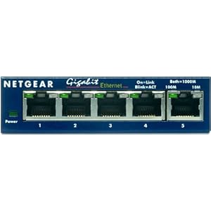 Netgear Prosafe Gs105 on Netgear Gs105 Prosafe 5 Port Gigabit Ethernet Desktop Switch 10 100