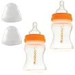 Thinkbaby 2 Pack BPA Free Vented Baby Bottles, 5 Ounce, Natural/Orange