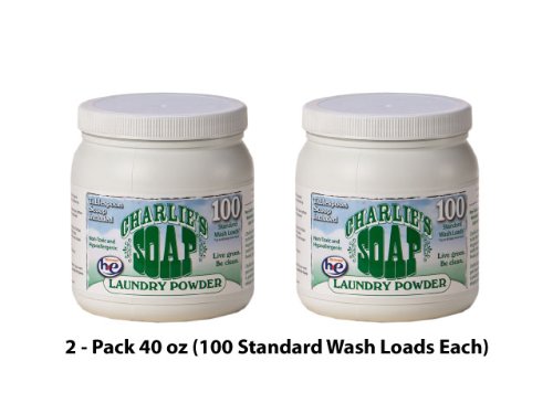 ** 2 PACK ** Charlie's Soap Laundry Powder - Enough for 200 standard loads or up to 160 large loads!!