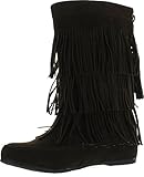 West Blvd Womens Lima Suede Fringe Moccasin Boots