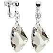 Handcrafted Crystal Silver Shade Galactic Vertical Clip Earrings