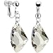 Handcrafted Crystal Silver Shade Galactic Vertical Clip Earrings