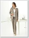 Eleganter Business Hosenanzug Stein meliert 10417