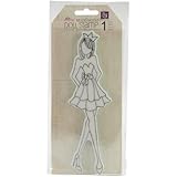 Prima Marketing Mixed Media Strapless Dress Doll Cling Rubber Stamp