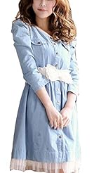 Bubble Dress Denim Lace  Dress