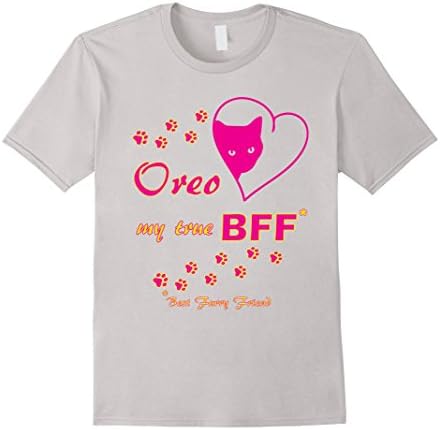 Men's Oreo Best Furry Friend Cat Lovers T-shirt Medium Silver