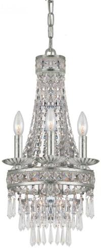 Crystorama Lighting 5263-OS-CL-MWP Chandelier with Hand Polished Crystals, Old Silver