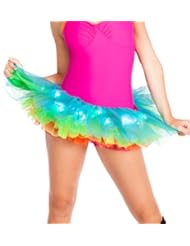 Adult Light Up Neon Rainbow Tutu,A1840,multi-colored,One-Size