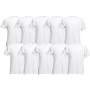 10 Fruit of the Loom T-Shirt S-XXXL in verschiedenen Farben XL,Weiß