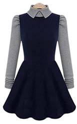 Illusion Sweater Wool Long Sleeves Winter Party Dress/Mini Dress 