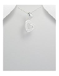Heart CZ Pendant Necklace In 92.5 Sterling Silver
