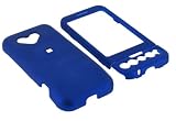 Young Micro Branded HTC T-Mobile G1 Google Cell Phone Rubberize Textured Dark Blue Snap-On Case Cover with Removable Swivel Belt Clip Bundled with Screen Protector
