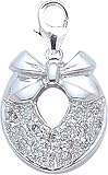 14k Gold Diamond Christmas Wreath Charm (1/10 cttw)