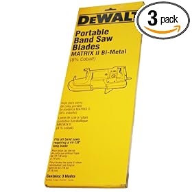 DEWALT DW3989 18TPI Portable Band Saw Blade - 44-7 8-Inch, .025-Inch - 3 pack by DeWALT