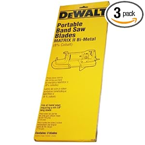 DEWALT DW3989 18TPI Portable Band Saw Blade - 44-7 8-Inch, .025-Inch - 3 pack by DeWALT
