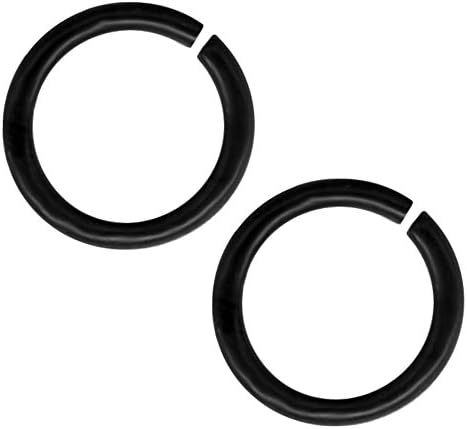Pair of Black Seamless Rings 20g-18g-16g-Nose Hoop-Lip Hoop-Steel Tragus-Helix-Cartilage Earring-Lip Ring